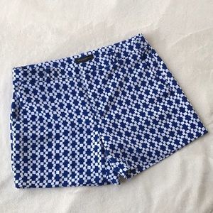 Banana Republic Blue & White Geometric Shorts Sz10